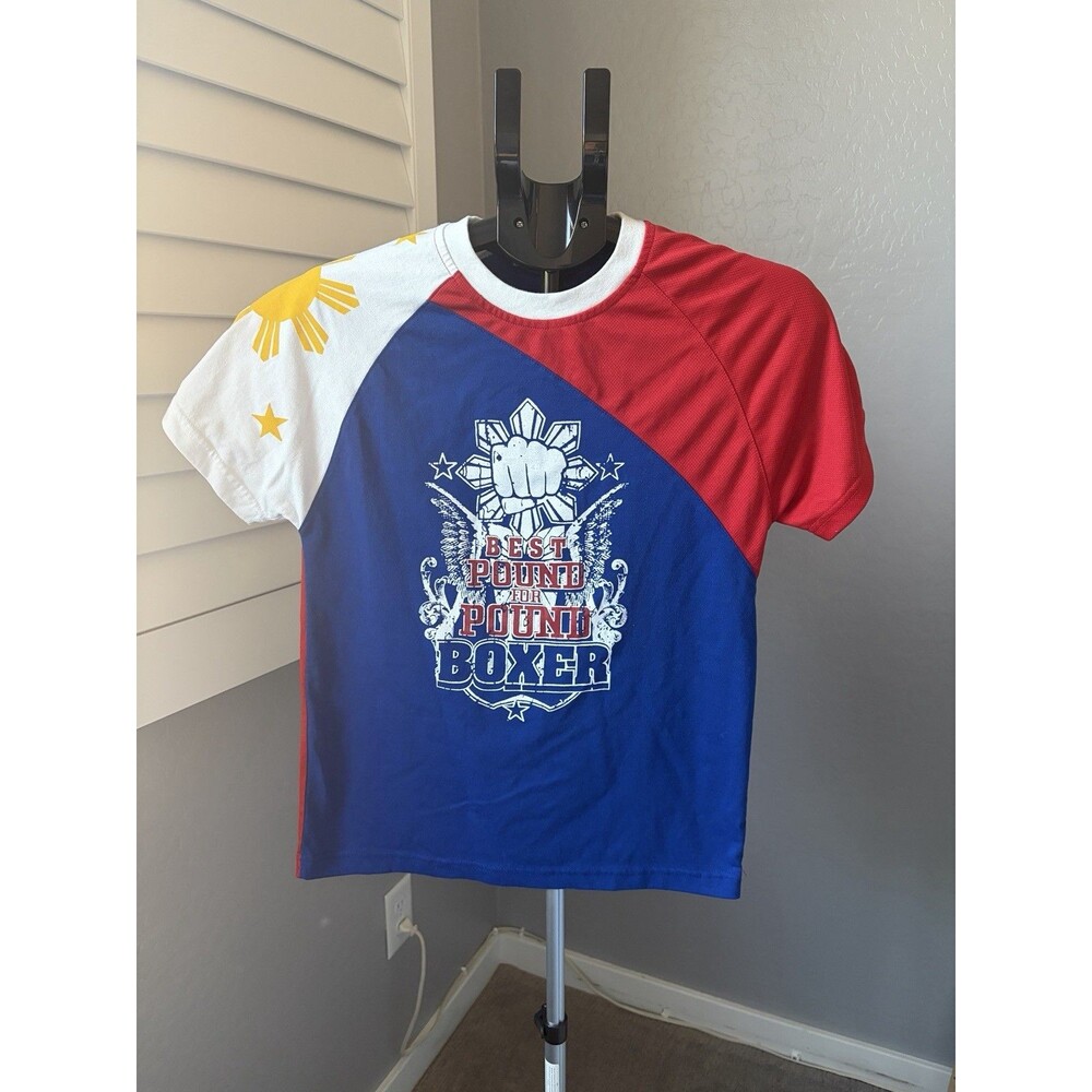Manny Pacquiao Accel Philippines Double Sided Graphic Shirt Flag Portrait Small